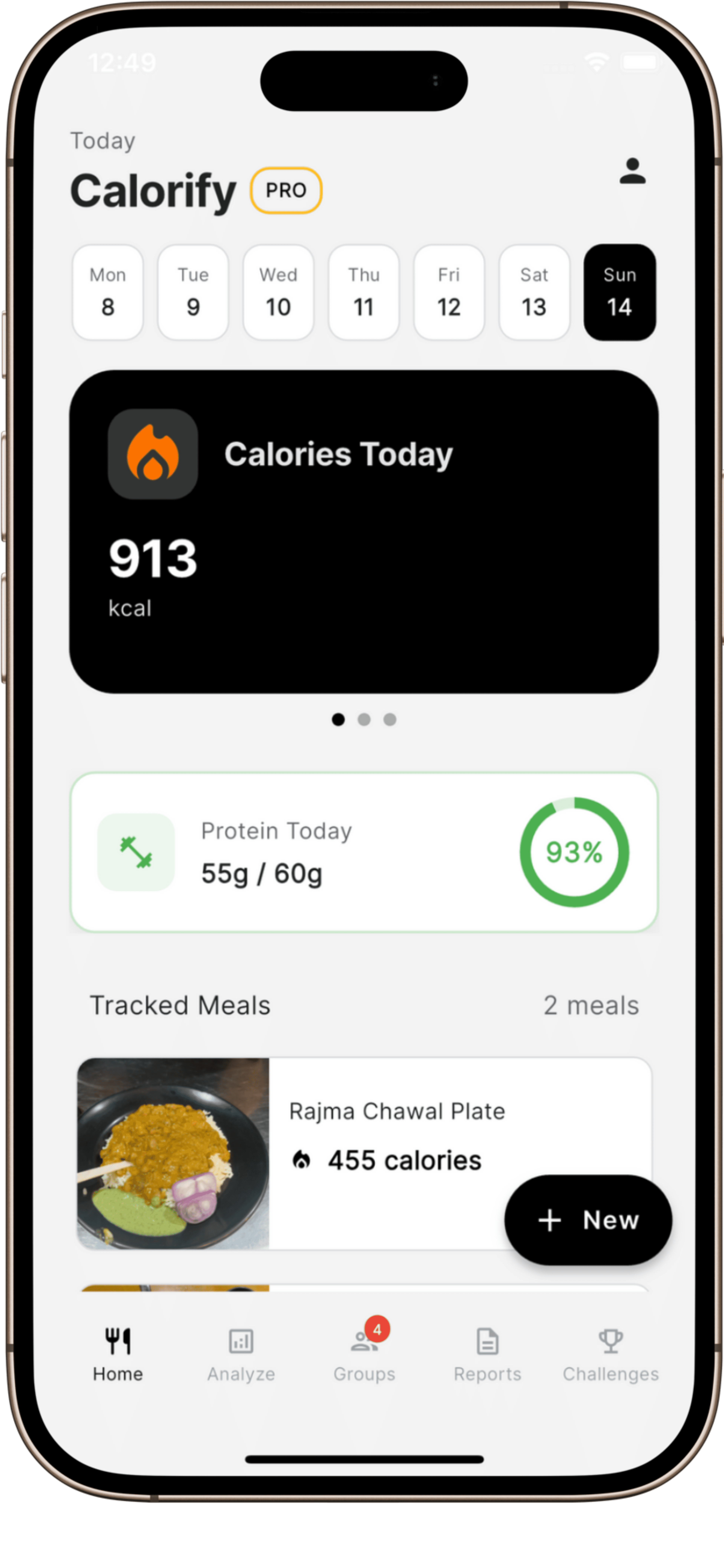 Community protein achievement grid